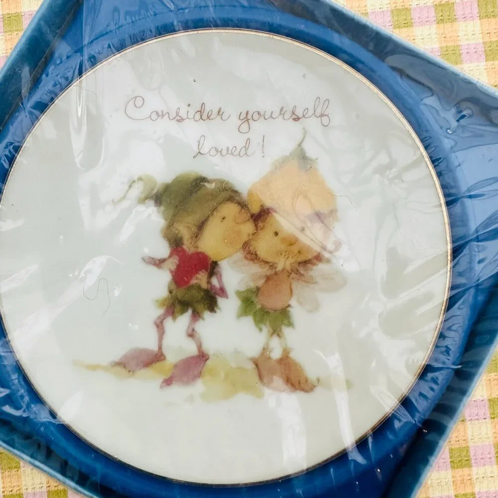 Vintage American Greetings Gnome Mini Plate Consider Yourself Loved NIB Woodland